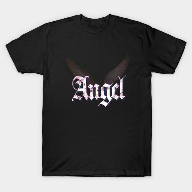 Gothic Angel Wings T-Shirt by Sticky Wicky Studio